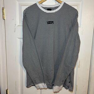 Vans Black and White Striped Men's Shirt